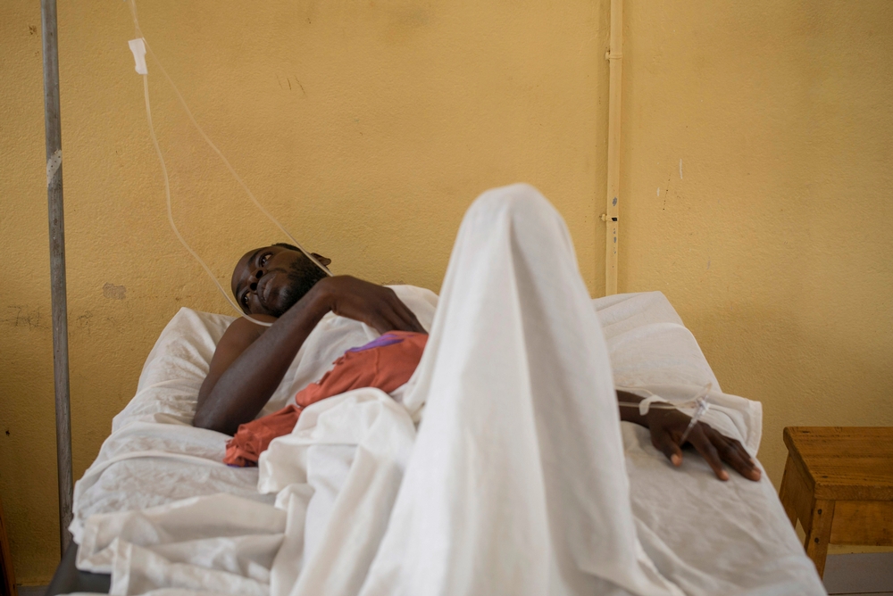 Patient  admis à l'hôpital général de Bangui © William Daniels/Panos Pictures