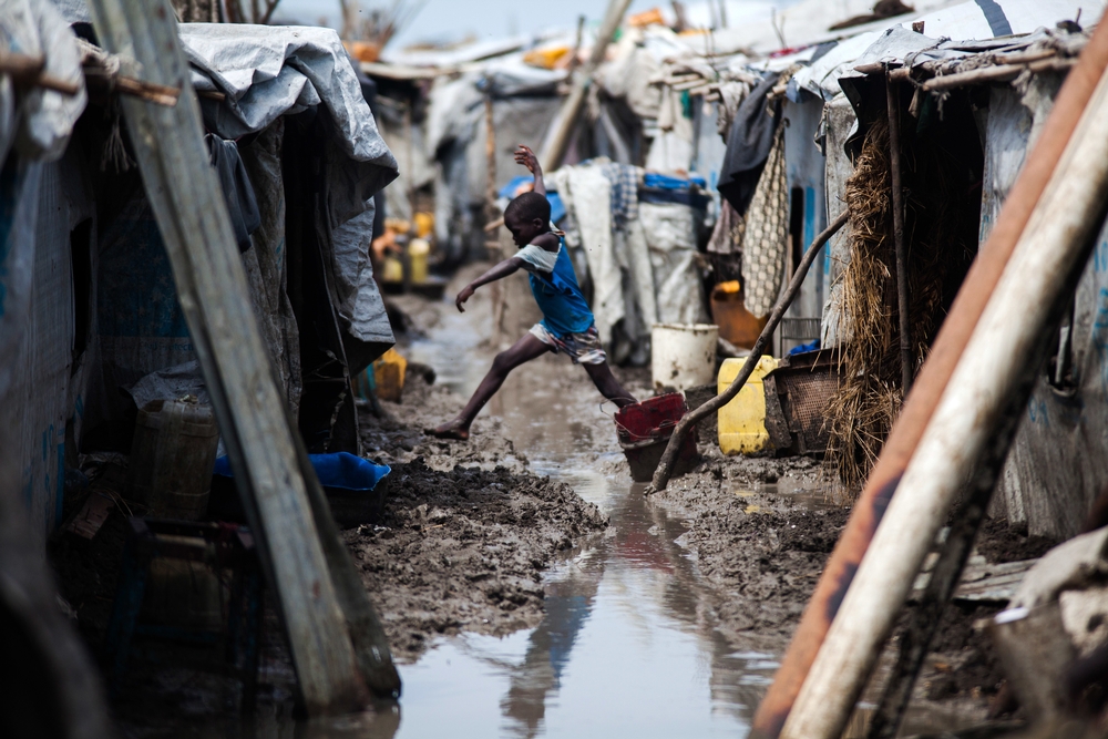Camp de Malakal en juin dernier, les conditions d’hygiène y sont très clairement épouvantables. © A. Ganzalez Farran