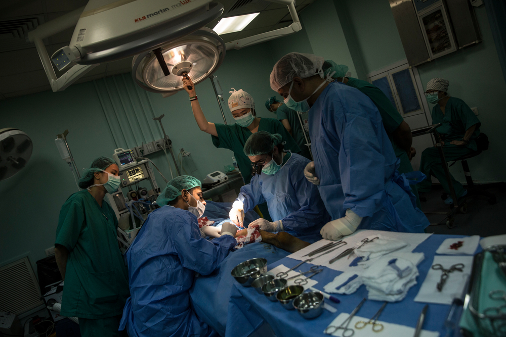 opération chirurgicale à Gaza